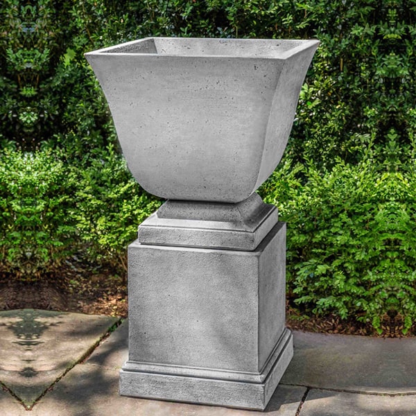 Shelbourne Pedestal on concrete in the backyard