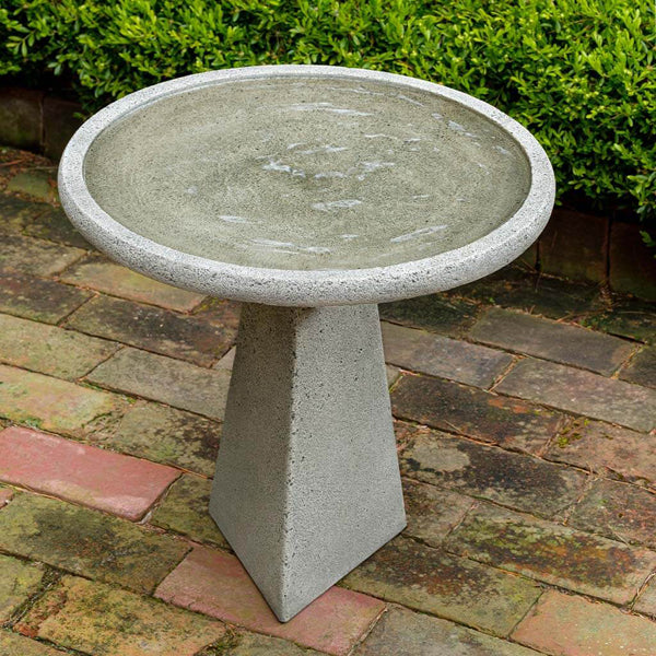 Small Aspire Birdbath in the concrete on the green plants background