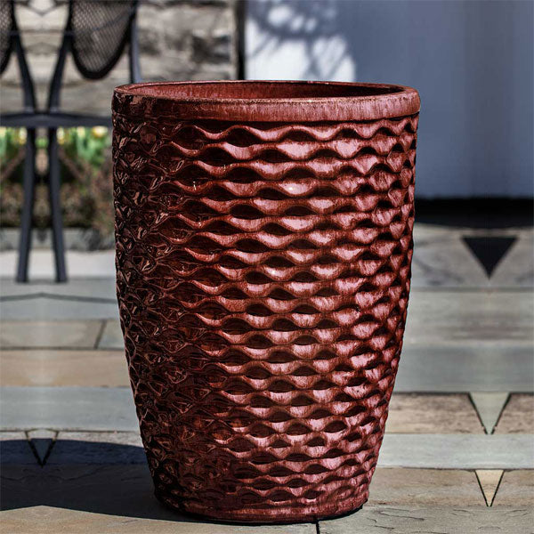 Tall Honeycomb - Maple Red - S/4 on concrete in backyard