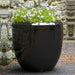 Timolos Rnd Planter - Cola - S/3 filled with white flowers in the backyard