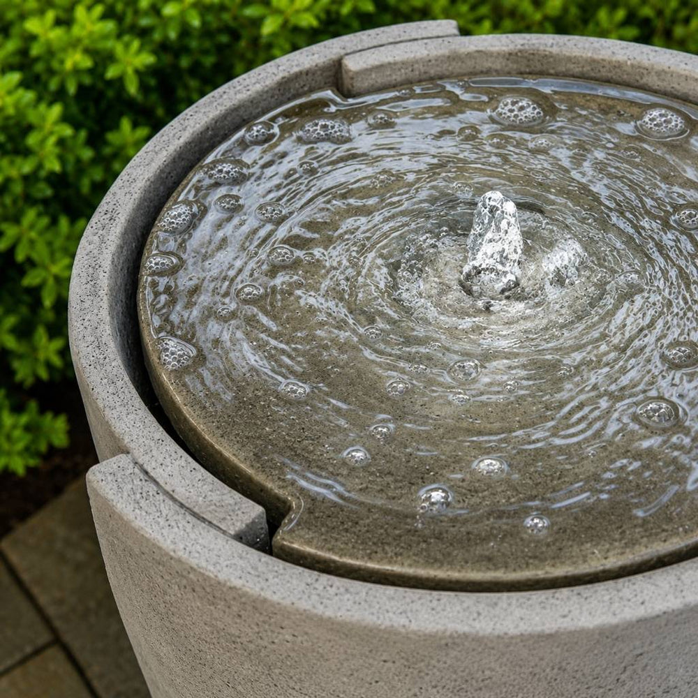 top view showing concept basin fountain in action