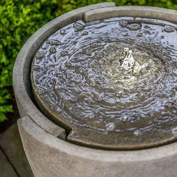 top view showing concept basin fountain in action